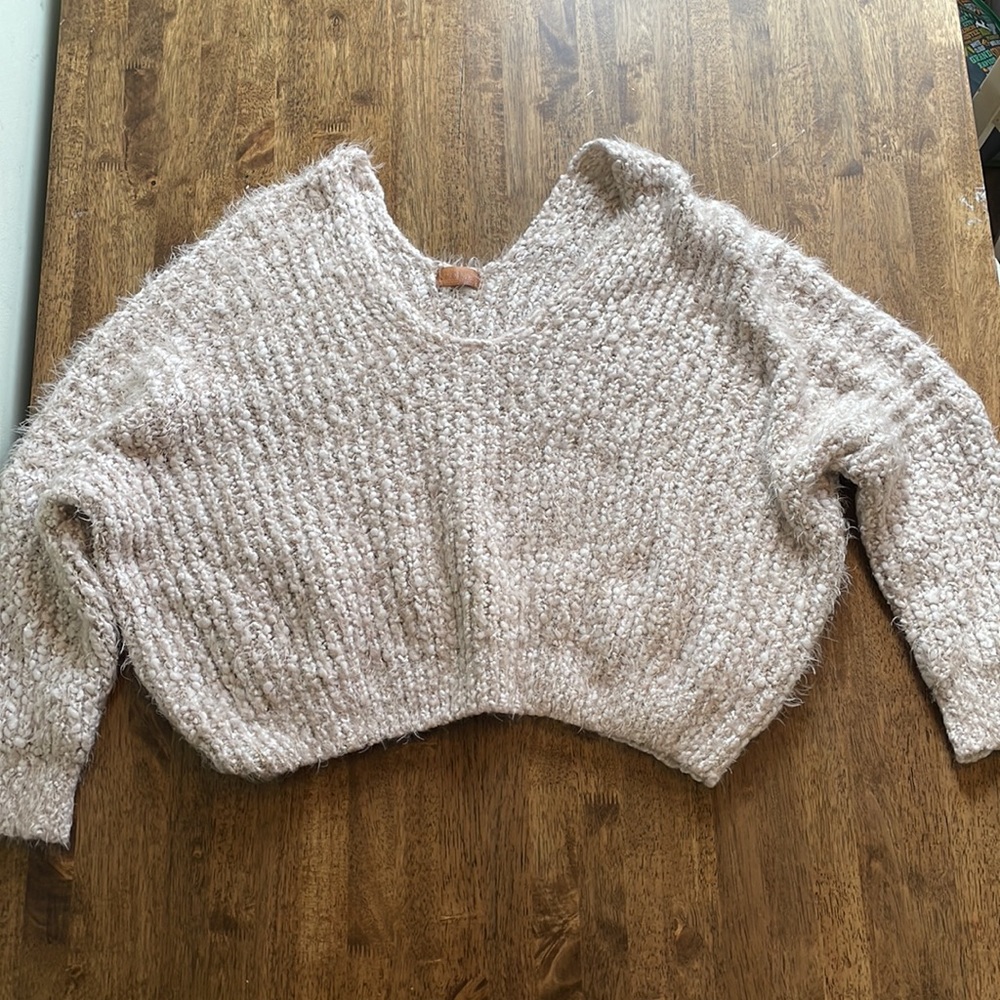 COPY - POL Oversized Chunky Eyelash Sweater Beige Ivory UD51 M Anthropologie